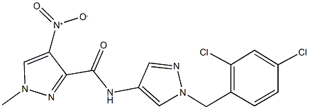 N-[1-(2,4-dichlorobenzyl)-1H-pyrazol-4-yl]-4-nitro-1-methyl-1H-pyrazole-3-carboxamide Struktur