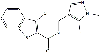 3-chloro-N-[(1,5-dimethyl-1H-pyrazol-4-yl)methyl]-1-benzothiophene-2-carboxamide Struktur