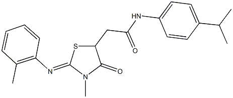 N-(4-isopropylphenyl)-2-{3-methyl-2-[(2-methylphenyl)imino]-4-oxo-1,3-thiazolidin-5-yl}acetamide Struktur