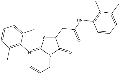 2-{3-allyl-2-[(2,6-dimethylphenyl)imino]-4-oxo-1,3-thiazolidin-5-yl}-N-(2,3-dimethylphenyl)acetamide Struktur