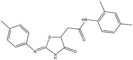 N-(2,4-dimethylphenyl)-2-{2-[(4-methylphenyl)imino]-4-oxo-1,3-thiazolidin-5-yl}acetamide Struktur