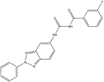 N-(3-fluorobenzoyl)-N'-(2-phenyl-2H-1,2,3-benzotriazol-5-yl)thiourea Struktur