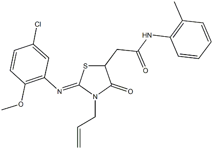 2-{3-allyl-2-[(5-chloro-2-methoxyphenyl)imino]-4-oxo-1,3-thiazolidin-5-yl}-N-(2-methylphenyl)acetamide Struktur