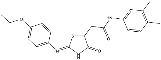 N-(3,4-dimethylphenyl)-2-{2-[(4-ethoxyphenyl)imino]-4-oxo-1,3-thiazolidin-5-yl}acetamide Struktur