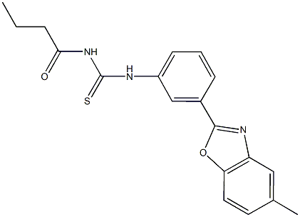 N-butyryl-N'-[3-(5-methyl-1,3-benzoxazol-2-yl)phenyl]thiourea Struktur