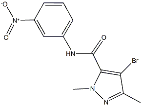 4-bromo-N-{3-nitrophenyl}-1,3-dimethyl-1H-pyrazole-5-carboxamide Struktur