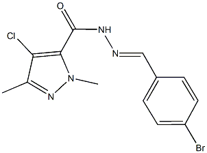 N'-(4-bromobenzylidene)-4-chloro-1,3-dimethyl-1H-pyrazole-5-carbohydrazide Struktur