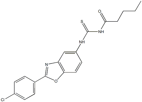 N-[2-(4-chlorophenyl)-1,3-benzoxazol-5-yl]-N'-pentanoylthiourea Struktur