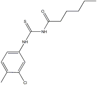 N-(3-chloro-4-methylphenyl)-N'-hexanoylthiourea Struktur