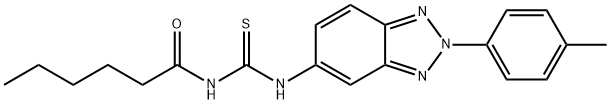 N-hexanoyl-N'-[2-(4-methylphenyl)-2H-1,2,3-benzotriazol-5-yl]thiourea Struktur