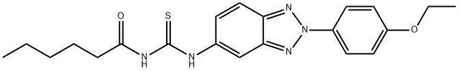 N-[2-(4-ethoxyphenyl)-2H-1,2,3-benzotriazol-5-yl]-N'-hexanoylthiourea Struktur