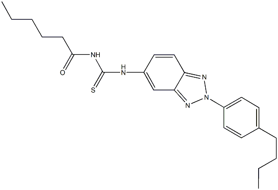 N-[2-(4-butylphenyl)-2H-1,2,3-benzotriazol-5-yl]-N'-hexanoylthiourea Struktur