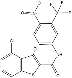 3,4-dichloro-N-[4-nitro-3-(trifluoromethyl)phenyl]-1-benzothiophene-2-carboxamide Struktur