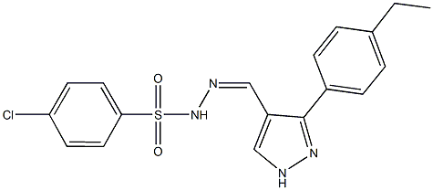 4-chloro-N'-{[3-(4-ethylphenyl)-1H-pyrazol-4-yl]methylene}benzenesulfonohydrazide Struktur