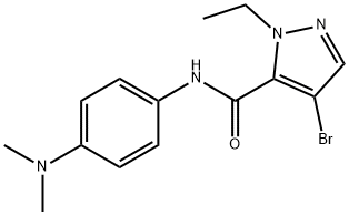 4-bromo-N-[4-(dimethylamino)phenyl]-1-ethyl-1H-pyrazole-5-carboxamide Struktur