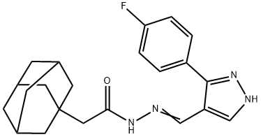 2-(1-adamantyl)-N'-{[3-(4-fluorophenyl)-1H-pyrazol-4-yl]methylene}acetohydrazide Struktur