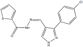 N'-{[3-(4-chlorophenyl)-1H-pyrazol-4-yl]methylene}-2-thiophenecarbohydrazide Struktur