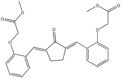 methyl [2-({3-[2-(2-methoxy-2-oxoethoxy)benzylidene]-2-oxocyclopentylidene}methyl)phenoxy]acetate Struktur