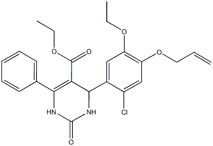 ethyl 4-[4-(allyloxy)-2-chloro-5-ethoxyphenyl]-2-oxo-6-phenyl-1,2,3,4-tetrahydro-5-pyrimidinecarboxylate Struktur