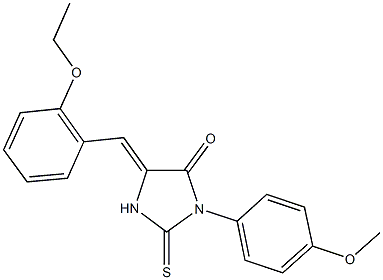 5-(2-ethoxybenzylidene)-3-(4-methoxyphenyl)-2-thioxo-4-imidazolidinone Struktur