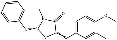 5-(4-methoxy-3-methylbenzylidene)-3-methyl-2-(phenylimino)-1,3-thiazolidin-4-one Struktur