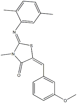 2-[(2,5-dimethylphenyl)imino]-5-(3-methoxybenzylidene)-3-methyl-1,3-thiazolidin-4-one Struktur