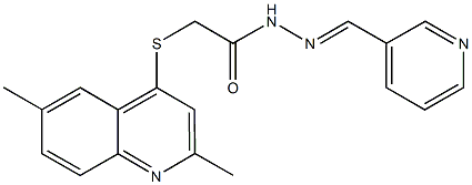 2-[(2,6-dimethyl-4-quinolinyl)sulfanyl]-N'-(3-pyridinylmethylene)acetohydrazide Struktur