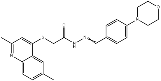 2-[(2,6-dimethyl-4-quinolinyl)sulfanyl]-N'-[4-(4-morpholinyl)benzylidene]acetohydrazide Struktur