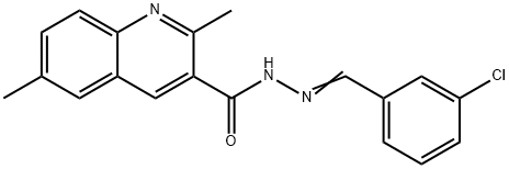 N'-(3-chlorobenzylidene)-2,6-dimethyl-3-quinolinecarbohydrazide Struktur