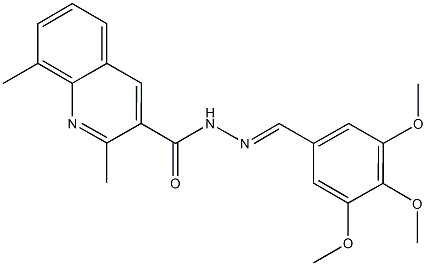 2,8-dimethyl-N'-(3,4,5-trimethoxybenzylidene)-3-quinolinecarbohydrazide Struktur