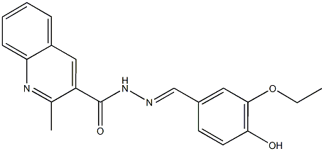 N'-(3-ethoxy-4-hydroxybenzylidene)-2-methyl-3-quinolinecarbohydrazide Struktur