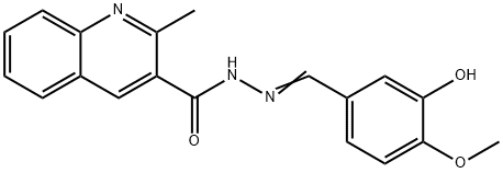 N'-(3-hydroxy-4-methoxybenzylidene)-2-methyl-3-quinolinecarbohydrazide Struktur