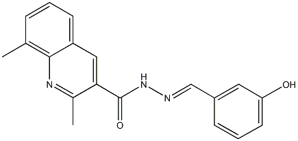 N'-(3-hydroxybenzylidene)-2,8-dimethyl-3-quinolinecarbohydrazide Struktur