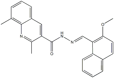 N'-[(2-methoxy-1-naphthyl)methylene]-2,8-dimethyl-3-quinolinecarbohydrazide Struktur