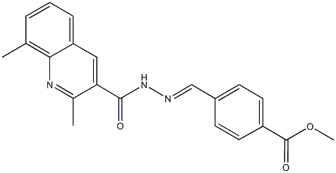 methyl 4-{2-[(2,8-dimethyl-3-quinolinyl)carbonyl]carbohydrazonoyl}benzoate Struktur