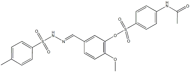 2-methoxy-5-{2-[(4-methylphenyl)sulfonyl]carbohydrazonoyl}phenyl 4-(acetylamino)benzenesulfonate Struktur