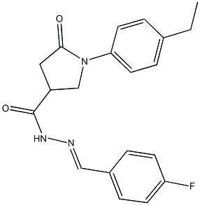 1-(4-ethylphenyl)-N'-(4-fluorobenzylidene)-5-oxo-3-pyrrolidinecarbohydrazide Struktur