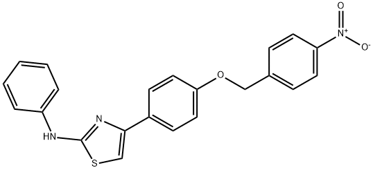 2-anilino-4-[4-({4-nitrobenzyl}oxy)phenyl]-1,3-thiazole Struktur