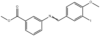 methyl 3-[(3-iodo-4-methoxybenzylidene)amino]benzoate Struktur