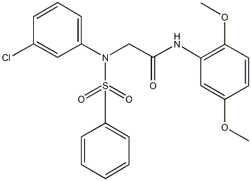 2-[3-chloro(phenylsulfonyl)anilino]-N-(2,5-dimethoxyphenyl)acetamide Struktur