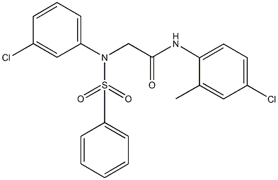 N-(4-chloro-2-methylphenyl)-2-[3-chloro(phenylsulfonyl)anilino]acetamide Struktur