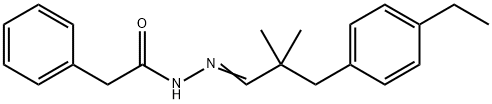 N'-[3-(4-ethylphenyl)-2,2-dimethylpropylidene]-2-phenylacetohydrazide Struktur