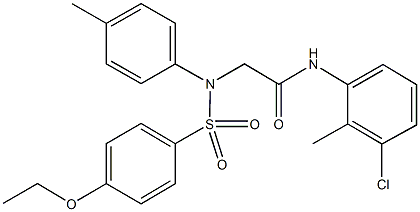 N-(3-chloro-2-methylphenyl)-2-{[(4-ethoxyphenyl)sulfonyl]-4-methylanilino}acetamide Struktur