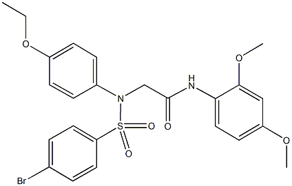 N-[2,4-bis(methyloxy)phenyl]-2-{[(4-bromophenyl)sulfonyl][4-(ethyloxy)phenyl]amino}acetamide Struktur