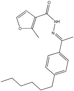 N'-[1-(4-hexylphenyl)ethylidene]-2-methyl-3-furohydrazide Struktur