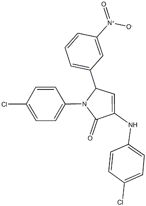 1-(4-chlorophenyl)-3-[(4-chlorophenyl)amino]-5-{3-nitrophenyl}-1,5-dihydro-2H-pyrrol-2-one Struktur