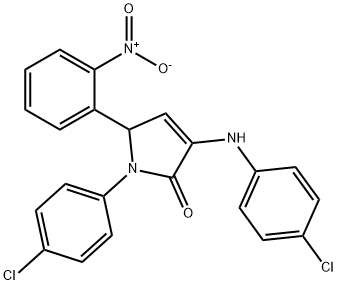 1-(4-chlorophenyl)-3-[(4-chlorophenyl)amino]-5-{2-nitrophenyl}-1,5-dihydro-2H-pyrrol-2-one Struktur