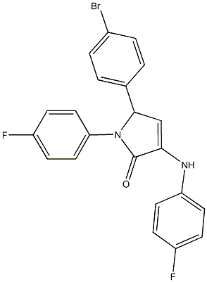 5-(4-bromophenyl)-1-(4-fluorophenyl)-3-[(4-fluorophenyl)amino]-1,5-dihydro-2H-pyrrol-2-one Struktur