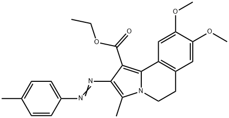 ethyl 8,9-dimethoxy-3-methyl-2-[(4-methylphenyl)diazenyl]-5,6-dihydropyrrolo[2,1-a]isoquinoline-1-carboxylate Struktur