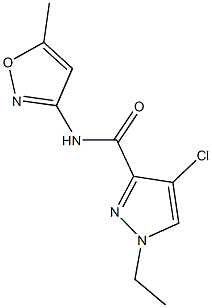 4-chloro-1-ethyl-N-(5-methyl-3-isoxazolyl)-1H-pyrazole-3-carboxamide Struktur